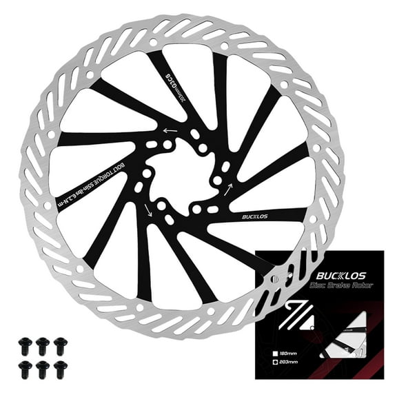 BUCKLOS 6 Bolts Bicycle Disc Brake Rotor G3CS Mountain Bike Rotor 160mm 180mm 203mm Road Bike Rotor Stainless Steel Bicycle Disc Rotors with 6 Bolts fit Shimano SRAM AVID G3