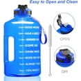 thumbnail image 6 of 1 Gallon Motivational  Water Bottle with Time Marker,  128oz Leak Proof Jug, Black, Plastic, 128 ounces, Fitness, , Outdoor Activities, 6 of 6