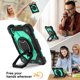 thumbnail image 3 of Funda Resistente a Prueba de Golpes para iPad A16 11 / iPad A16 10, Funda Protectora de Silicona + Capa de PC con Soporte Giratorio de 360° y Correa para el Hombro, Verde, para iPad A16 11/10, 3 of 7