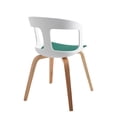 thumbnail image 6 of STARWAY White Dining Chairs Set of 2, with Plywood feet and Polypropylene Shell, with Cushion, 6 of 10
