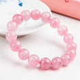 thumbnail image 2 of LiZiFang 12mm Pink Natural Rose Quartz Crystal Round Bead Stretch Bracelet, 2 of 3