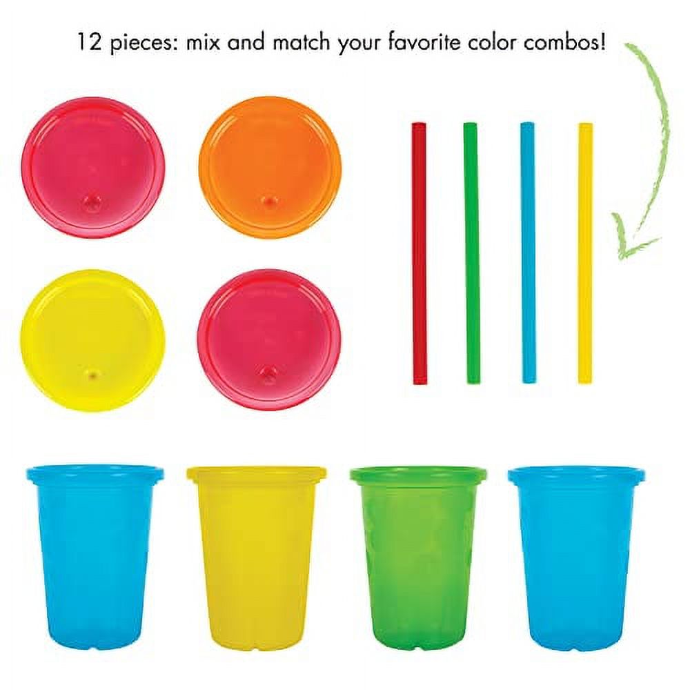 The First Years Take & Toss Toddler Straw Cups - Spill Proof and Dishwasher Safe Toddler Cups with Straws - Toddler Feeding Supplies - 10 Oz - 4 Count - image 2 of 3