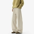 thumbnail image 5 of Fewfanhot Pants for Men Casual Elastic Waist Drawstring Baggy Pants Loose Fit Wide Leg Straight Sweatpants, 5 of 8