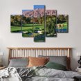 thumbnail image 3 of TISHIRON 5PCS Framed Canvas Wall Art Set,60"x40" Shadow Creek Golf Course Canvas Art Decor, 3 of 7
