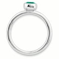 thumbnail image 2 of Sterling Silver Stackable Expressions Low 5mm Round Cr. Emerald Ring Size 5, 2 of 3