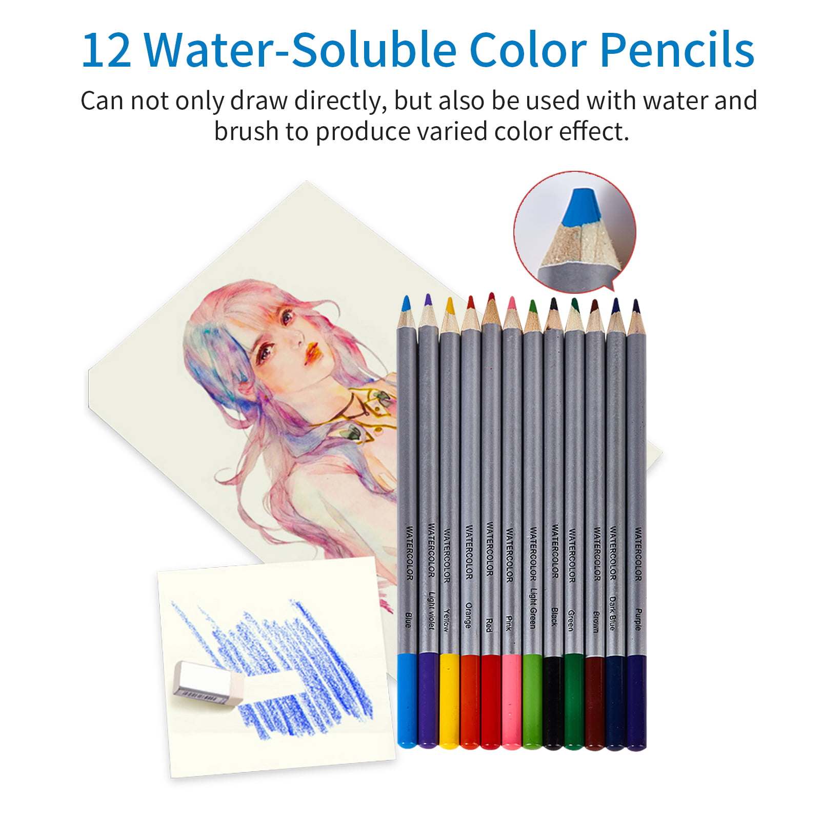 83Pieces Colored Pencils and Sketching Pencils Set with Drawing Tool ,  Portable Drawing Pencils for Children, Adults and Artists