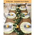thumbnail image 4 of 13 Inch Round Placemats Set of 6, Yellow Green Coastal Non Slip Heat Insulation PP Table Mats, Starfish Nautical Ocean Sea Wooden Washable Place Mats for Kitchen Dining Party Table Decor, 4 of 7