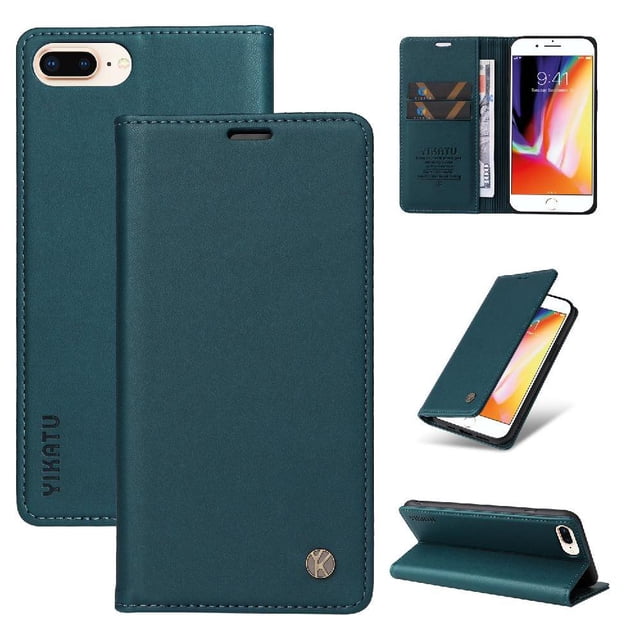 Funda para iPhone 7 Plus/8 Plus Estuche de Cuero PU Tipo Cartera con Ranuras para Tarjetas y Cierre Magnético