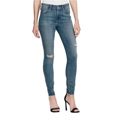 Jessica Simpson Womens High Rise Studded Curvy Fit Jeans Blue 29 Regular