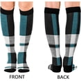 thumbnail image 2 of GZHJMY Buffalo Plaid Compression Socks, Women Men Long Stocking (20-30mmHg), Travel Knee High Stockings for Athletic Sports,Running,Cycling,Nursing, 2 of 7