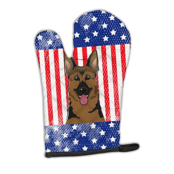 Carolines Treasures BB2141OVMT American Flag and German Shepherd Oven Mitt Large multicolor