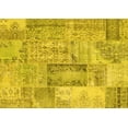 thumbnail image 1 of Ahgly Company Machine Washable Indoor Rectangle Patchwork Yellow Transitional Area Rugs, 8' x 10', 1 of 4