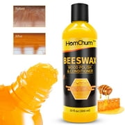HomChum 1 Pack Wood Seasoning Beewax, Multipurpose Natural Yellow Beeswax Wood Furniture Cleaner and Polish for Furniture, Floor, Tables, Cabinets, Christmas Gifts, 10 fl oz