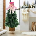 thumbnail image 4 of Dmlowu Christmas Tree Topper Hat - Hollowed Xmas Tree Topper for Party Holiday Ornaments, Merry Christmas Decorations for Christmas Tree, 7.5x8.6" Fashion Christmas Tree Toppers Hat with Bowknot, 4 of 7