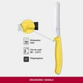 thumbnail image 3 of Swiss Army Brands VIC-6.7836.L118 2019 4 in. Victorinox Kitchen Swiss Classic Utility Serrated & Round Blade with Handle, Yellow, 3 of 7