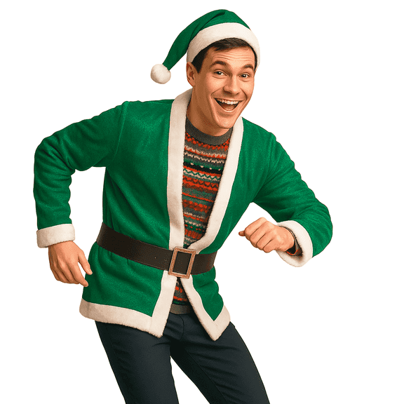 Sunnywood Green Party Santa Costume for Adults