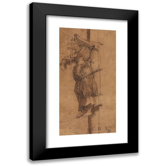 Rembrandt van Rijn 9x14 Black Modern Framed Museum Art Print Titled - Elsje Christiaens Hanging on a Gibbet (1664)