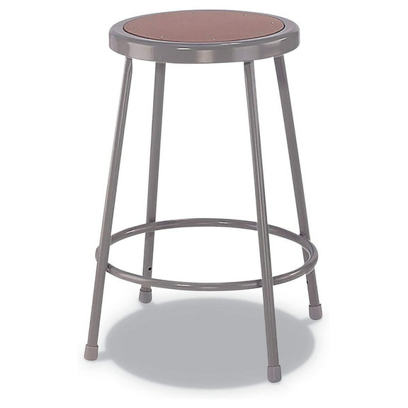 Bilot ALEIS6624G 24 in. Seat Height Backless Industrial Metal Shop Stool - Brown
