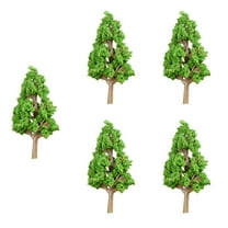 SOPOTUTU 5-Piece Simulation Plastic Tree Set, Elegant Green Decorative Plants for Home, Office, Garden, Indoor and Outdoor Use