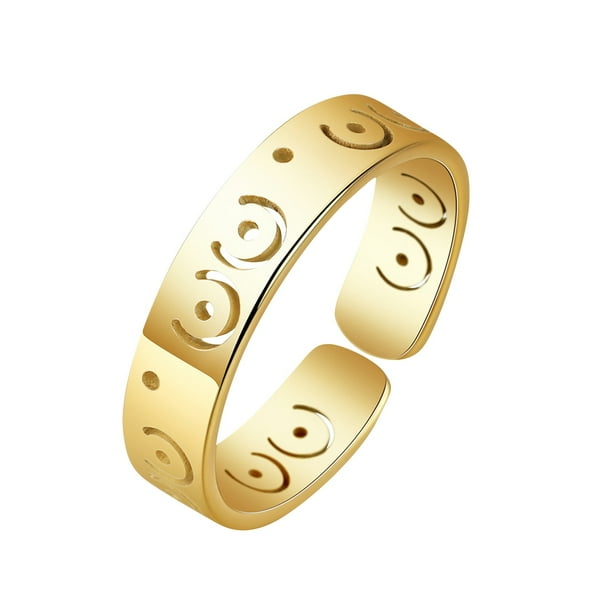 Hollow Out Star Corazón Anillos para Mujeres Hombres Splice Open Ajustable Parejas Anillos Joyería Regalos Accesorio Promesa Dedo Anillos de compromiso de boda