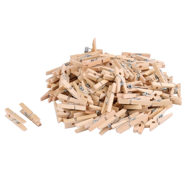 Uxcell Clip de foto de bricolaje de madera color madera 100pcs