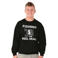 thumbnail image 3 of Fishing Reels Funny Fisher Pun Joke Men's Big & Tall Crewneck Sweatshirt Brisco Brands 2X, 3 of 5