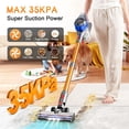 thumbnail image 2 of Cordless Stick Vacuum Cleaner - Rechargeable, 35Kpa Vacuums with Detachable , LED Display, 45Mins Runtime, 8 in 1 Handheld Vacuum for Hardfloor & Carpets , Blue, 2 of 6