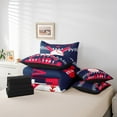 thumbnail image 2 of 7 Pcs Comforter Set Full Size,Sports Bed in a Bag with Flat Sheet and Fitted Sheet and Adults,Baseball Lovers Bedding Set with Pillowcase and Sham(Cleveland), 2 of 5