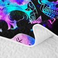 thumbnail image 5 of Homewish Happy Halloween Twin Quilt Set,Multicolor Gradient Skull Twin Coverlet Set,Green Purple,2-Piece, 5 of 7