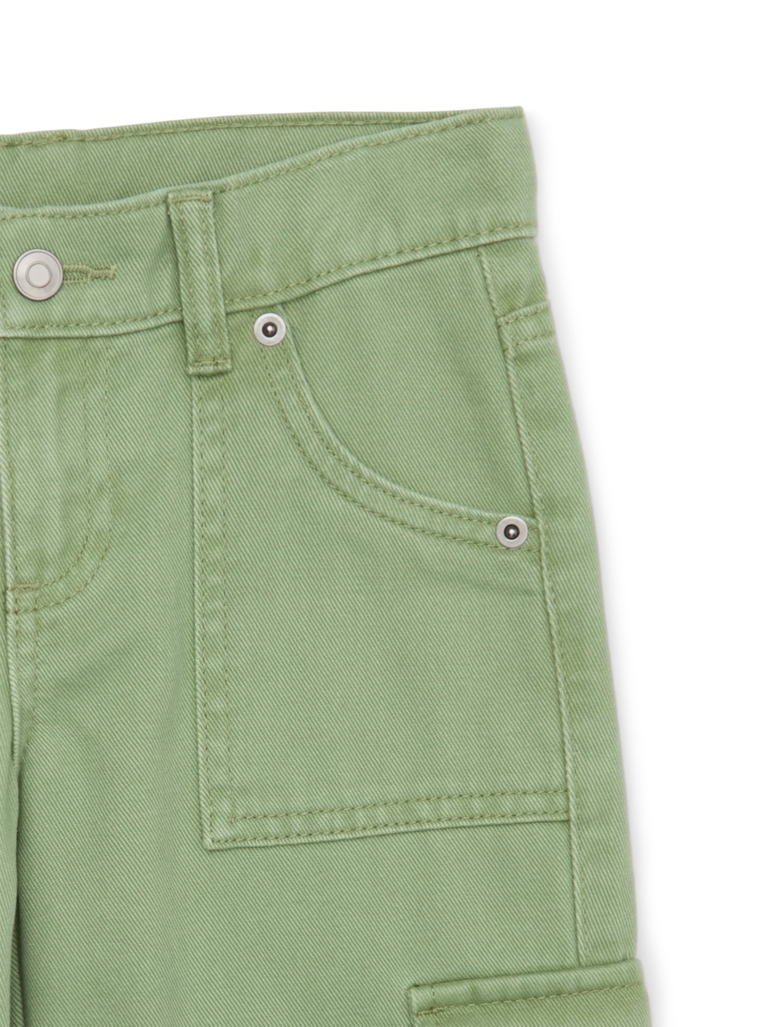 Wonder Nation Tween Girls Denim Cargo Pants, Sizes 5-18