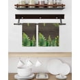thumbnail image 3 of Spring Leaves Kitchen Dish Towels for Drying Dishes Set of 2, Pastoral Garden Botanical Brown Wooden Waffle Weave Microfiber Hand Tea Bathroom Towels Quick Dry & Absorbent Towel 15.7x23.6, 3 of 7
