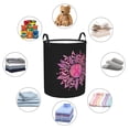 thumbnail image 2 of DouZhe Waterproof Collapsible Large Laundry Baskets, Sunflower Breast Cancer Awareness Prints Circular Hamper with Handles, 2 of 7