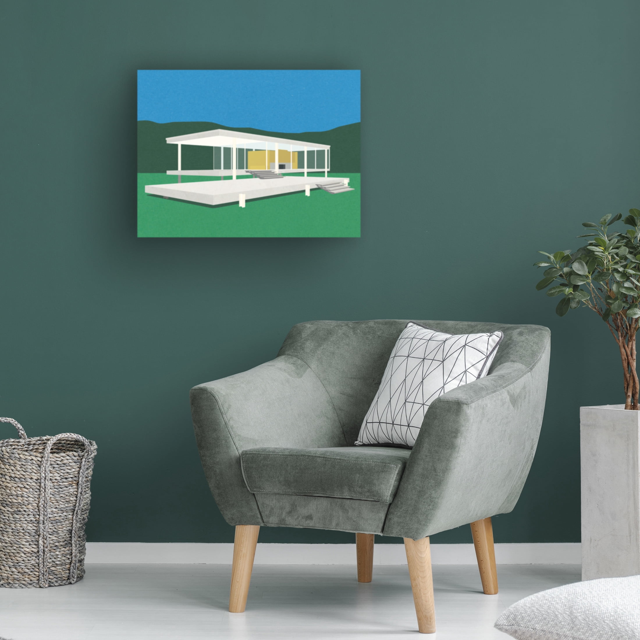 Trademark Fine Art Rosi Feist  Ludwig Mies Van Der Rohe Farnsworth House Canvas Wall Art