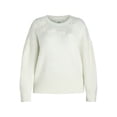 thumbnail image 4 of Free Assembly Women's & Women's Plus Embroidered Flower Sweater with Long Sleeves, Midweight, Sizes XS-4X, 4 of 5