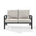 thumbnail image 6 of Crosley Furniture Kaplan Metal Patio Loveseat in Oil Bronze and Oatmeal, 6 of 10