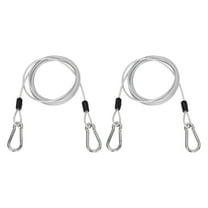 Uxcell 4.9ft (59.1") Security Steel Cable with Snap Hook, 2Pcs Coated Flexible Double Loop Wire Rope Bike Cable Lock Security Chain for Outdoor Travel Luggage, Clear