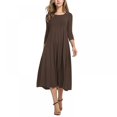 thumbnail image 1 of Robe Mi-Longue Mi-Longue Manches 3/4 pour Femme, 1 of 5