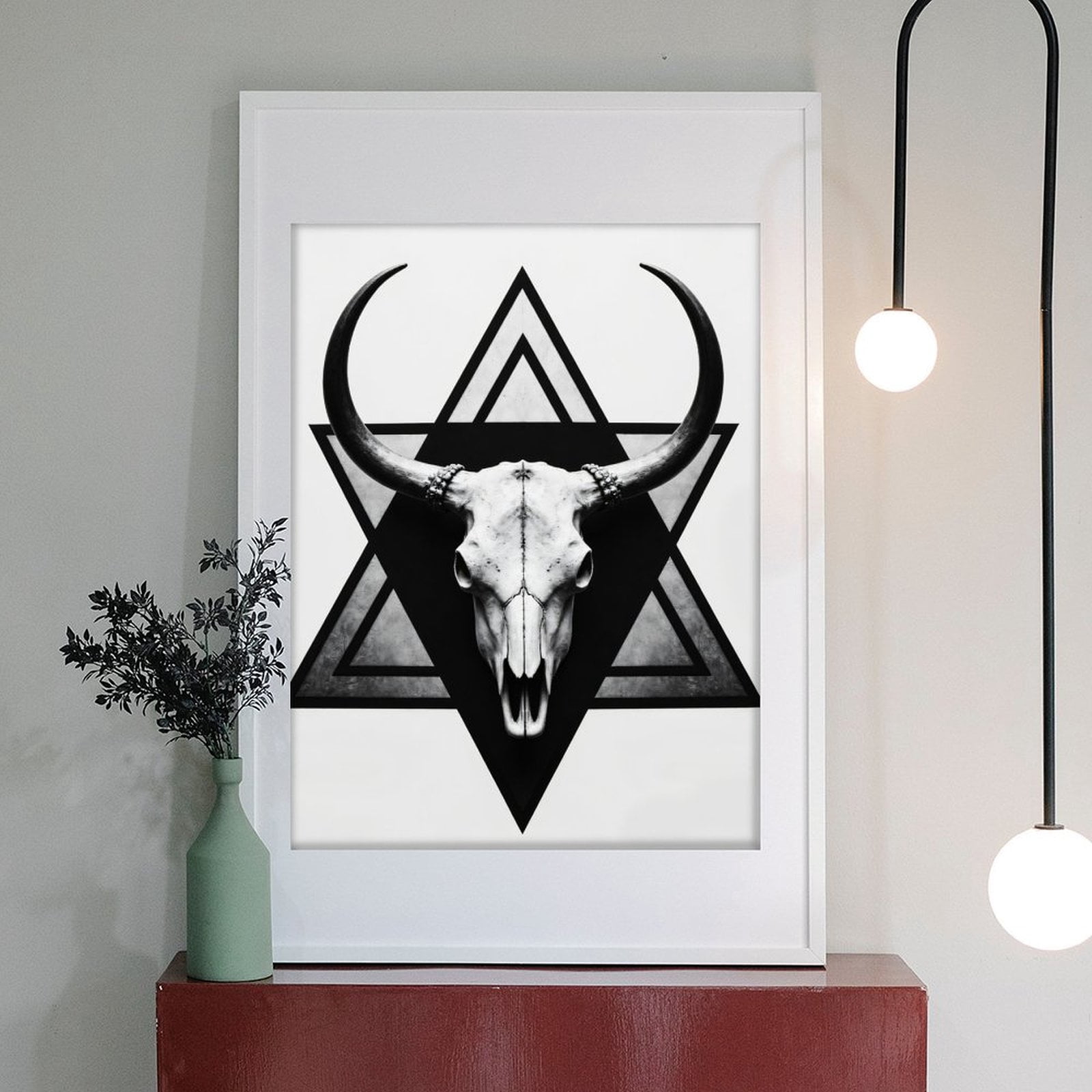 Diamond Art Kits for Adults - 5d Geometric Bull Skull Art Print Diamond Painting for Adults, Diamond Art for Adults Beginners, Diamond Painting Kits for Adults for Home Wall Decor