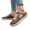 thumbnail image 6 of EliteGoogv Womens Slip On Sneakers Low Top Canvas Flat Shoes For Women Casual Comfortable Walking Footwear Brown US:7, 6 of 9