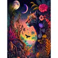 thumbnail image 1 of Cuadros Decorativos 5D bricolaje taladro redondo completo diamante pintura leopardo kit decoración del hogar artesanía(1) Wdftyju de costura negro 4 estilos, 1 of 9