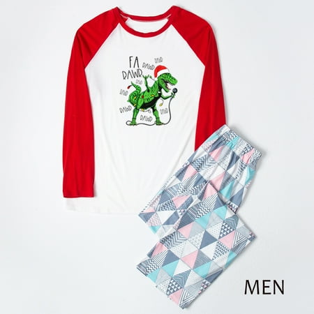 

EUHDSSDE Matching Family Christmas Pajamas Set Men Daddy Print Blouse Tops And Pants Xmas Family Pajamas Loungewear Sleepwear