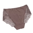 thumbnail image 3 of Sonducket Mujeres Encaje Ropa interior sin costuras Calzoncillos transpirables de cintura media para niñas Dama Ropa interior café 3L, 3 of 6