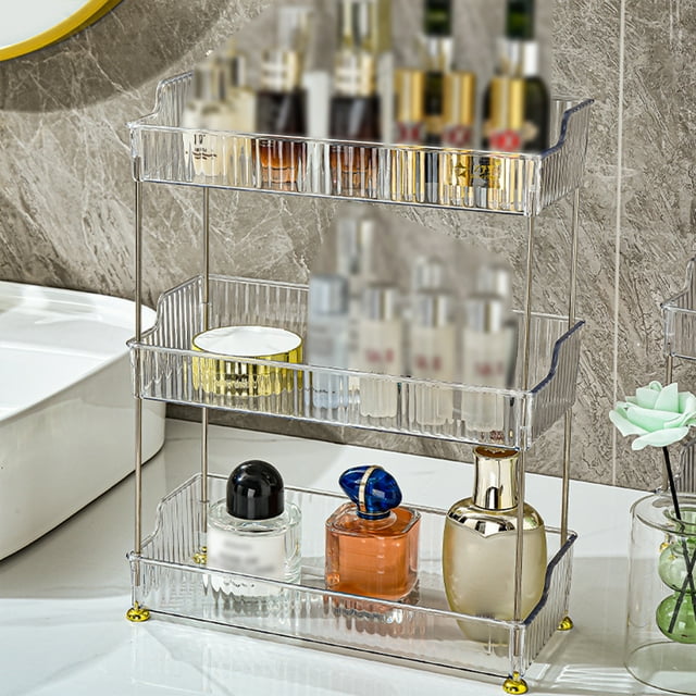 mmirethe Bathroom Sturdy Storage Solution Color To Cluttered And Functional Transparent color 2 1Set