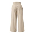 thumbnail image 5 of Linen Pants Women 2026 Breathable Relaxed Fit Pants Summer Beach Vacation Clothes Solid Color Long Trousers Yoga Workout Sweatpants Comfy Flowy Pants High Waisted Pants Comfy Trousers Xl, 5 of 8
