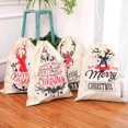 thumbnail image 3 of Christmas Linen Santa Sack-Large Christmas Canvas Gift Bag-Christmas Storage Bag Sack Xmas Package Storage For Christmas Party Supplies Home Festival Holiday Home Decor(25.2*18.5in), 3 of 8