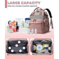 thumbnail image 2 of Sac à Couches Grande Capacité - Sac à Dos de Rangement Portable Multifonction pour Maman et Bébé - Sac Léger à Compartiments Multiples pour Maman et Bébé pour Voyageurs - Rose Gris, 2 of 4