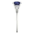 thumbnail image 3 of Three-Stone Engagement Ring for Women - 2ct Simulated Blue Sapphire in 14K White Gold Promise Ring, 3 of 6
