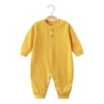 thumbnail image 5 of Loopsun Newborn Romper Solid Long Sleeve Crew Neck Jumpsuit for 3-24M, 5 of 5