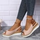 thumbnail image 1 of Zapatos de mujer de verano Boca de pescado Tacón de cuña medio Sandalias de mujer con hebilla de metal Wmkox8yii  nm8951, 1 of 8