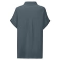 thumbnail image 6 of Dvprdro Womens Cotton Button Down Shirt Collared Short Sleeve Side Slits Loose Fit Casual Summer Top, 6 of 8